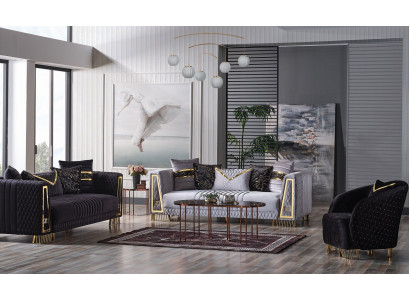 Zestaw sofowy 3+3+1 miejsce do siedzenia Chesterfield w stylu barokowym Ustaw zestaw 3 sztuki. Sofa Relaks