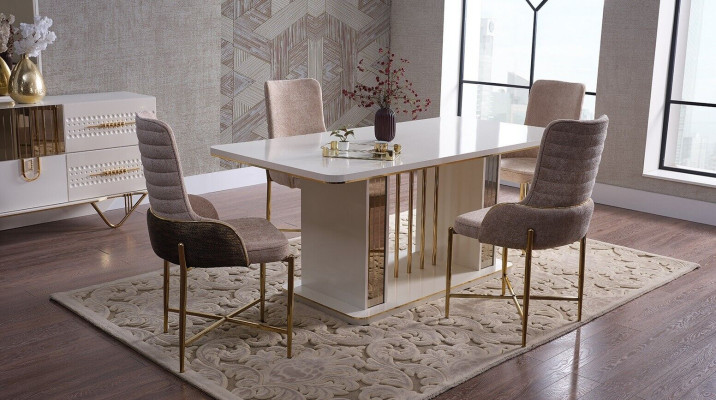 Design jadalnia Kompletny Stół obiadowy + 6x Krzesła +Komoda Meble stół drewniany Nowość