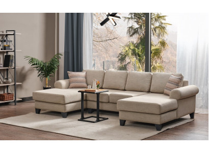 Żywy krajobraz Narożnikowa kanapa Kształt U Couch Siedziba Podkładka Sofa Luxury Meble Sofy modern
