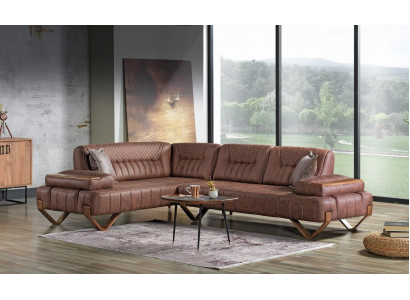 Narożnikowa kanapa Żywy krajobraz Kolor Brown Sofa w kształcie litery L Nowy Salon Narożnikowa kanapa Luksusowa Nowość