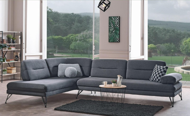 Narożnikowa kanapa L-Shape Włókienniczy Narożnik Sofa Podkładka Premium Couch L Shape Modern