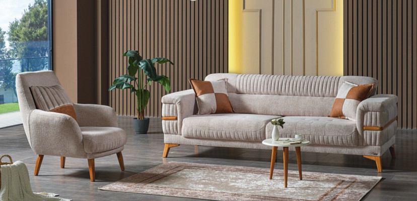 Zestaw sofowy 3+1 miejsce do siedzenia Modern Relaks Fotel Modern Style 2-częściowy luksusowy salon