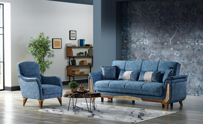 Zestaw sofowy 3+1 miejsce do siedzenia Zestaw wypoczynkowy Kompletny Włókienniczy Drewno Salon Luksusowa Sofa Nowość