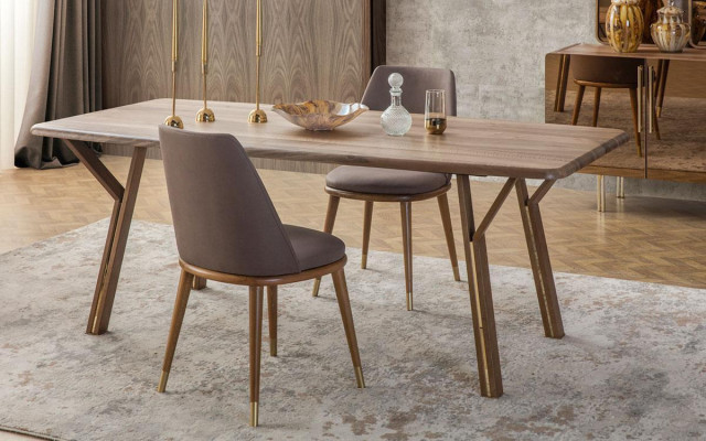 Zestaw jadalnia 6x Krzesła + Stół obiadowy + Kredens + Zestaw Lustro jadalnia Designer Nowość