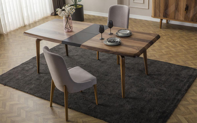 komplet jadalnia 7 szt. Stół obiadowy +6x Krzesła Designer Drewno Krzesło Ustawić Meble Nowe