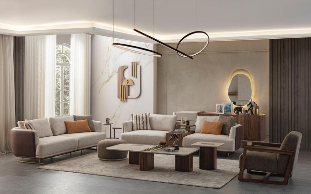 Zestaw sofowy 3+3+1 miejsce do siedzenia Modern Relaks Fotel Modern Style Luxury Living Room 3szt