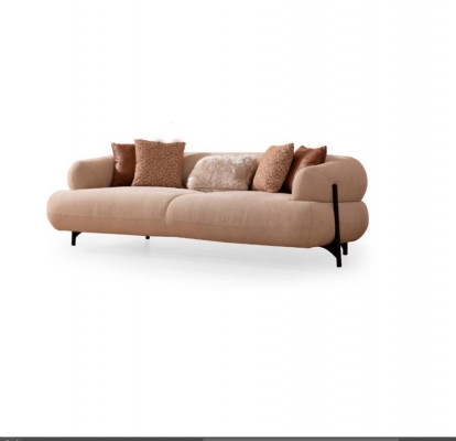 Zestaw sofowy 3+3+1 miejsce do siedzenia Włókienniczy Drewno Sofa 3 miejsce do siedzenia Modern Fotel Nowy Kompletny zestaw