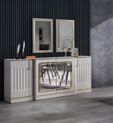 Nowoczesny kredens z 2 lustrami designerskiego luksusowego salonu Meble Kredens