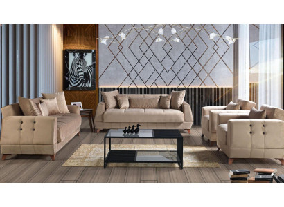 Zestaw sofowy 3+2+1+1 miejsce do siedzenia Sofa Kompletny zestaw Relaks Fotel 4-częściowy.