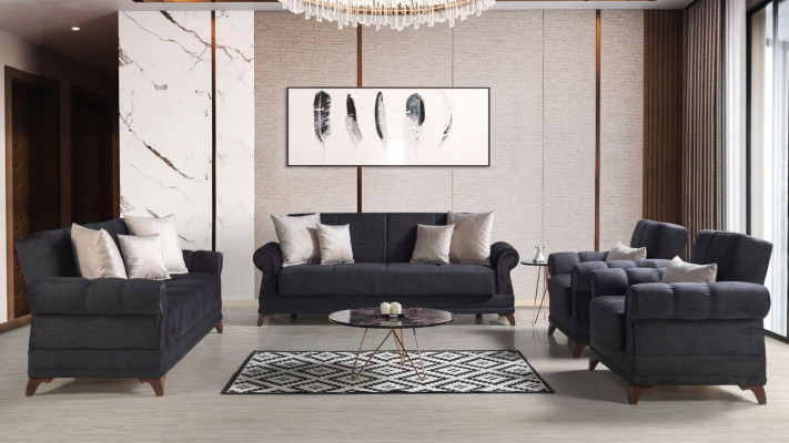 Zestaw sofowy 3+2+1+1 miejsce siedzące Włókienniczy Modern Complete 2x Fotel Sofa 3 miejsce siedzące Luxury