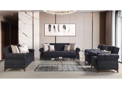 Zestaw sofowy 3+2+1+1 miejsce siedzące Włókienniczy Modern Complete 2x Fotel Sofa 3 miejsce siedzące Luxury