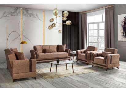 Zestaw sofowy 3+2+1+1 miejsce do siedzenia zestaw wypoczynkowy Włókienniczy sofa Fotel rozkładana