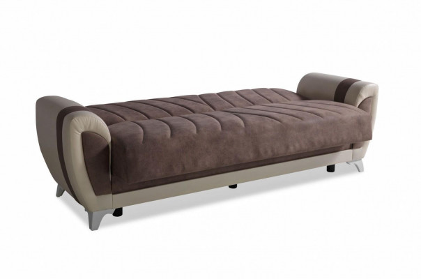 Sofa rozkładana Zestaw sofowy 3+2+1+1 miejsce siedzące Włókienniczy Sofa Fotel Kompletny zestaw Brązowy