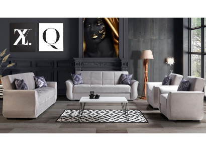 Zestaw sofowy 3+2+1+1 Funkcja łóżka Zestaw Kompletny Włókienniczy Sofa Fotel Sofa Rozkładana
