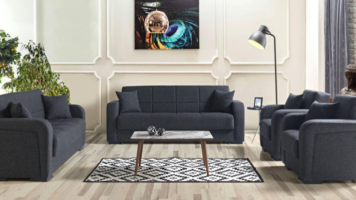 Zestaw sofowy 3+2+1+1 miejsce siedzące Włókienniczy Modern Complete 2x Fotel Sofa 3 miejsce siedzące Luxury 1