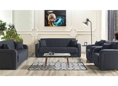 Zestaw sofowy 3+2+1+1 miejsce siedzące Włókienniczy Modern Complete 2x Fotel Sofa 3 miejsce siedzące Luxury 1