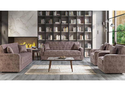 Zestaw sofowy 3211 Drewno Salon Luksusowa Sofa Materiał Kompletne Meble Kanapy