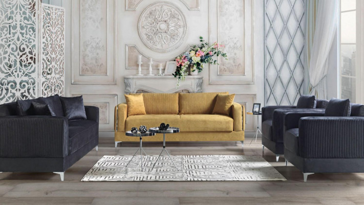 Zestaw sofowy 3+2+1+1 miejsce do siedzenia Włókienniczy Modern Complete Fotel Sofa 3 miejsce do siedzenia Luxury