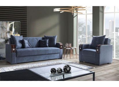 Zestaw sofowy 3+1 miejsce do siedzenia Włókienniczy Drewno Sofa 3 miejsce do siedzenia Modern Fotel Kompletny zestaw 1