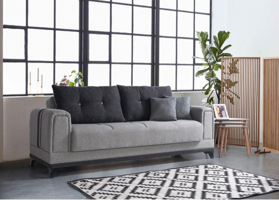 Salon Luksusowa Sofa 3 miejsce do siedzenia Relaks Sofy Modern Grey Relaks 3 miejsce do siedzenia Kanapy