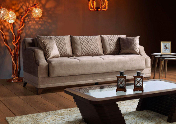 Zestaw sofowy 3+2+1+1 miejsce do siedzenia Fotel Ustawić Modern Relaks Meble Beige Luxury