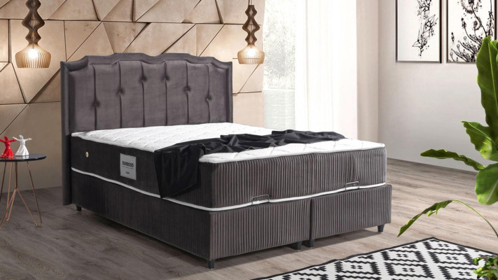 Łóżko Design bed Luxury Podkładka Sypialnia Meble Boxsping Brown 160x200