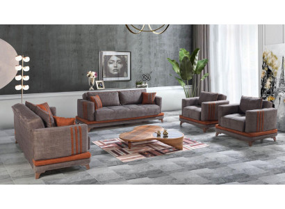 Design Nowoczesny Zestaw do Salonu Zestaw sofowy 3+2+1+1 Szary Zestaw mebli do salonu