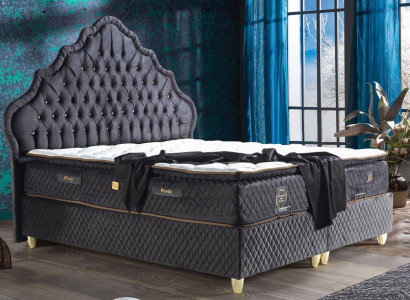 Łóżko Design bed Luxury Czarny Podkładka Sypialnia Meble Chesterfield