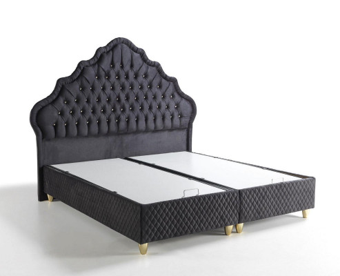 Łóżko Design bed Luxury Czarny Podkładka Sypialnia Meble Chesterfield