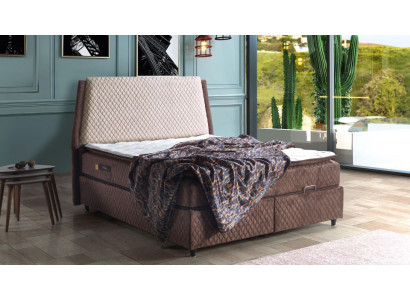 Łóżko Design bed Luxus bed Podkładka Sypialnia Meble Box Spring Brown