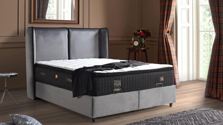 Łóżko Design bed Luxury Box Spring Podkładka Sypialnia Meble New Modern Silver