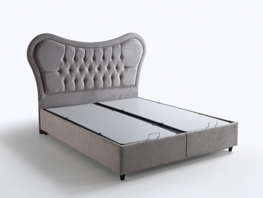 Łóżko Design bed Luxury Beige Podkładka Sypialnia Meble Chesterfield 160x200