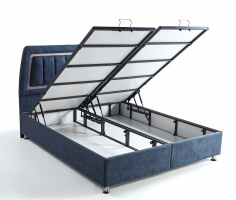 Łóżko Design bed Luxury Podstawa łóżka Podkładka Sypialnia Meble Modern Blue