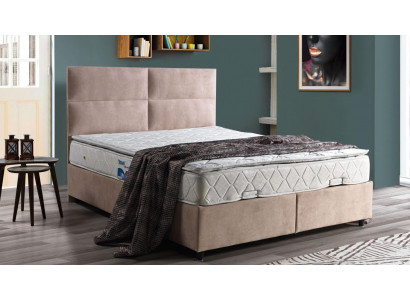 Łóżko Design bed Luxury Beige Podkładka Sypialnia Meble Double Beds 160x200
