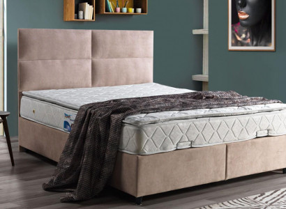 Łóżko Design bed Luxury Beige Podkładka Sypialnia Meble Double Beds 160x200