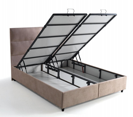 Łóżko Design bed Luxury Beige Podkładka Sypialnia Meble Double Beds 160x200