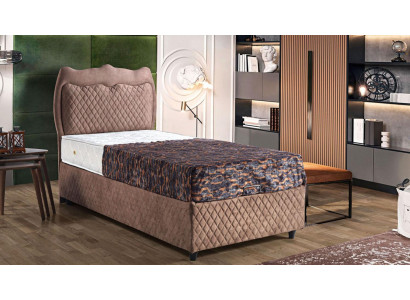 Łóżko Design bed Luksusowe łóżko Podkładka Sypialnia Meble Brąz 90x190cm