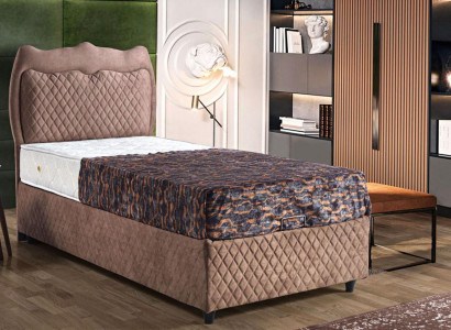 Łóżko Design bed Luksusowe łóżko Podkładka Sypialnia Meble Brąz 90x190cm