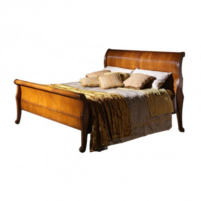 Łóżko Brązowe Sypialnia Meble Drewniane Włókienniczy Design Łóżka Hotelowe Styl Art Deco Nowe