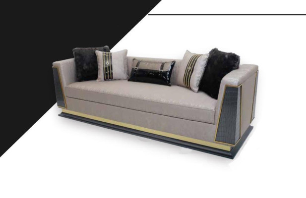 Klasyczna sofa 3 miejsce do siedzenia designerska salon Meble Trzyosobowa sofa materiałowa