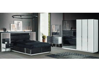Design Sypialnia Zestaw 6 szt. luksusowa Szafa Łóżko Stolik nocny Kredens