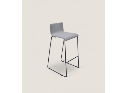 Hoker Wysoki Szary Luksusowy Krzesła Tapicerka Designer Meble Style