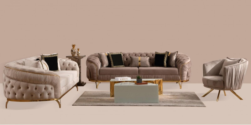 Chesterfield Zestaw sofowy 321 miejsce do siedzenia Design Podkładka Sofa Ustawić zestaw