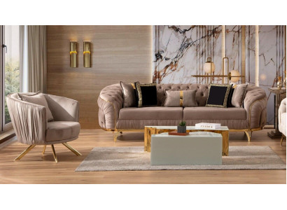 Luksusowy Zestaw sofowy 31 miejsce do siedzenia Włókienniczy Designerska Sofa Chesterfield Modern