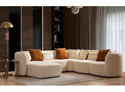 Sofa Salonowa Beżowa Nowoczesna w Kształcie L Siedziba Narożnikowa kanapa Kanapa Meble tapicerowane