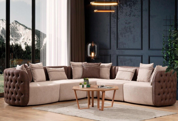 Sofa Meble Żywy krajobraz Luxury Modern Zestaw narożny Narożnikowa kanapa L-form Podkładka