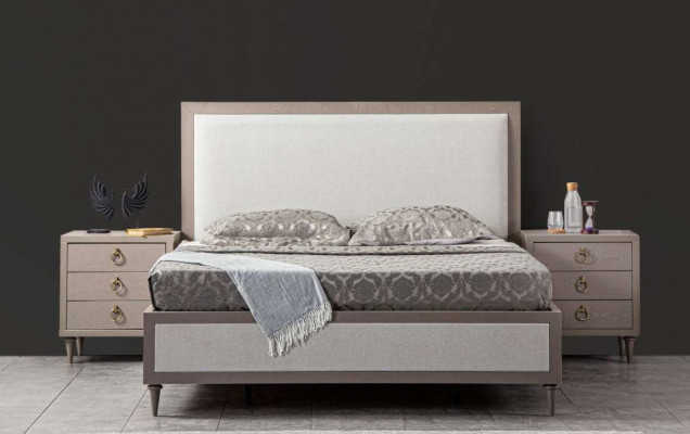 Łóżko Sypialnia Set Design Luxury Bette New Meble 2x Szafki nocne 3-częściowe.
