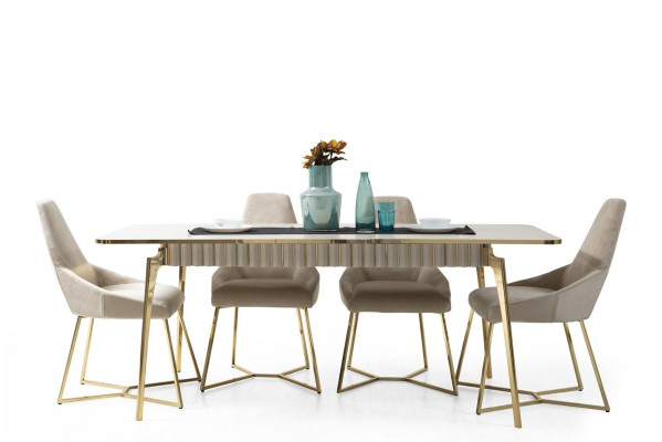 Zestaw Golden jadalnia luksusowy Ustaw Stół obiadowy z krzesłami designerskich mebli