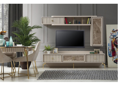 Designerska Nowoczesna Jednostka Ścienna Luksusowe Drewniane Półki Meble do Salonu Stylowe