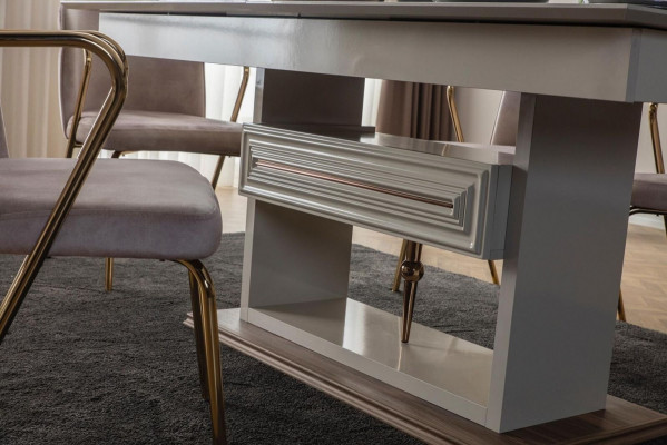 Stół do jadalni Stół obiadowy stoły Nowoczesna jadalnia Designer New Beige